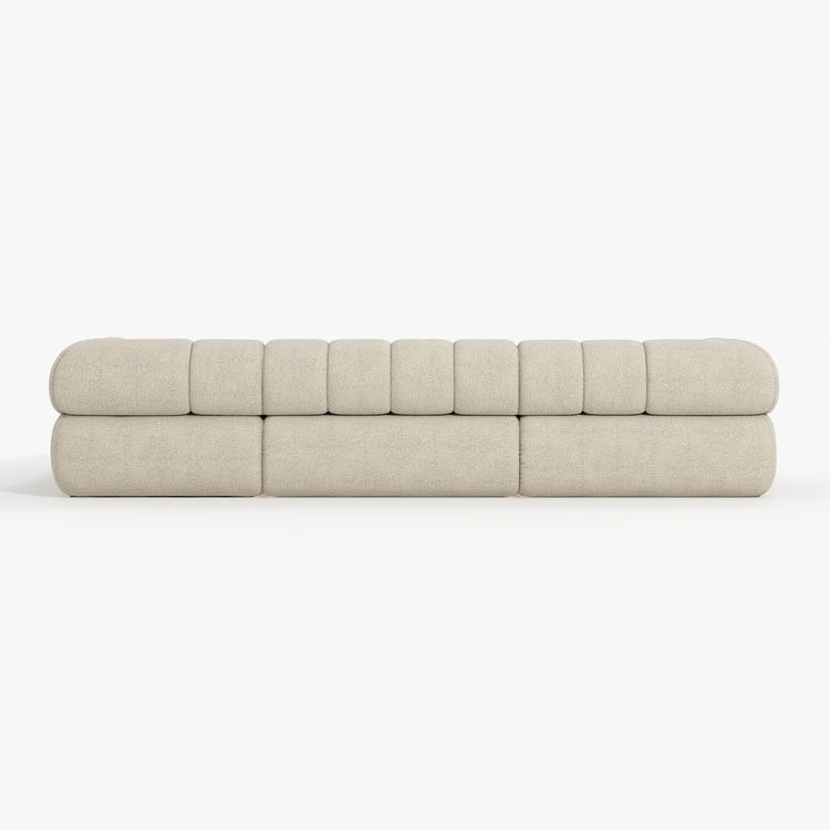 Nimbus 118" 3-Piece Channel Chenille Oatmeal Sectional Sofa with Chaise