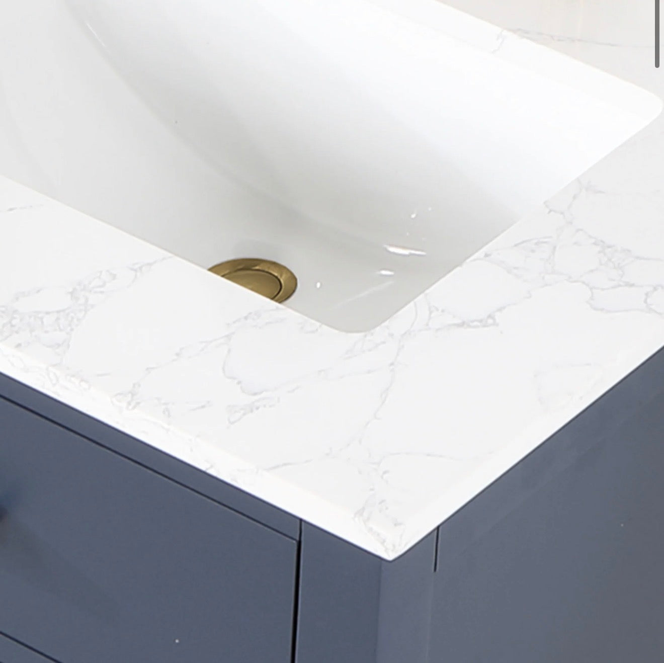 Altair Gavino 60" Double Bathroom Vanity in Light Brown with Grain White Engineered Stone Countertop without Mirror