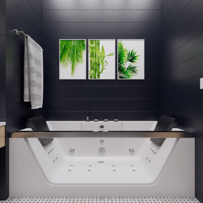 EAGO 6 ft Clear Rectangular Acrylic Whirlpool Bathtub for Two