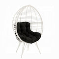 ACME Black & White Galzed Patio Lounge Chair