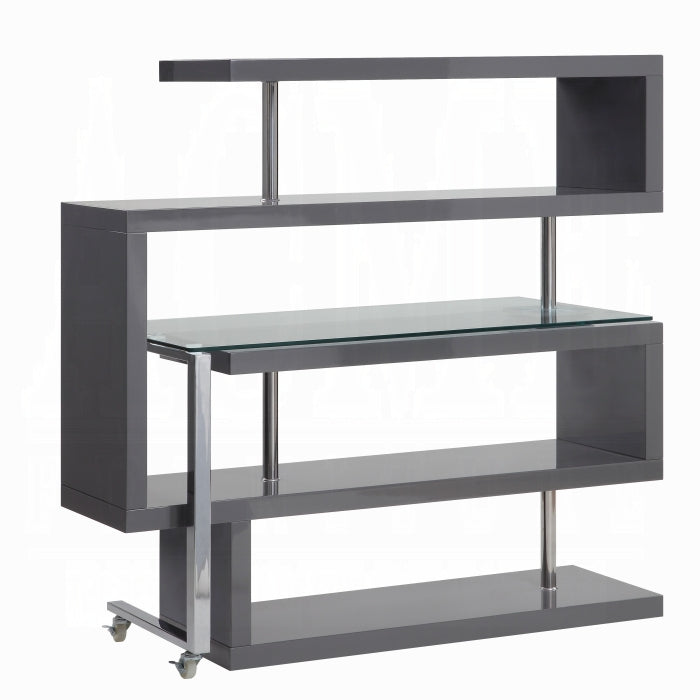 ACME  Grey Buck II Writing Desk W/Bookshelf
