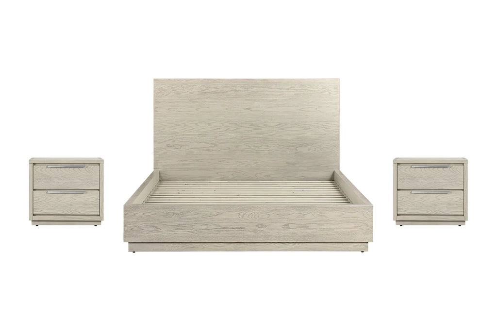 Armen Living Abbey King 3 Piece Bedroom Set in Gray Oak Wood
