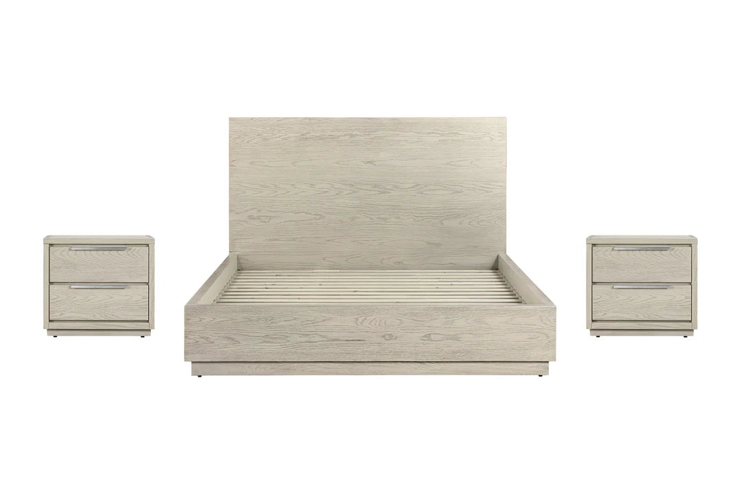 Armen Living Abbey King 3 Piece Bedroom Set in Gray Oak Wood