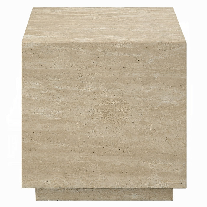 ACME Beige Travertine Deon End Table