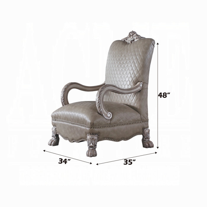 ACME Vintage Bone White Dresden Chair W/Pillow