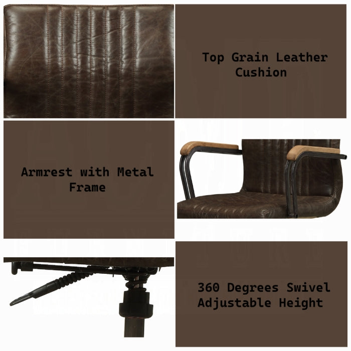 ACME Distress Chocolate Top Joslin Office Chair