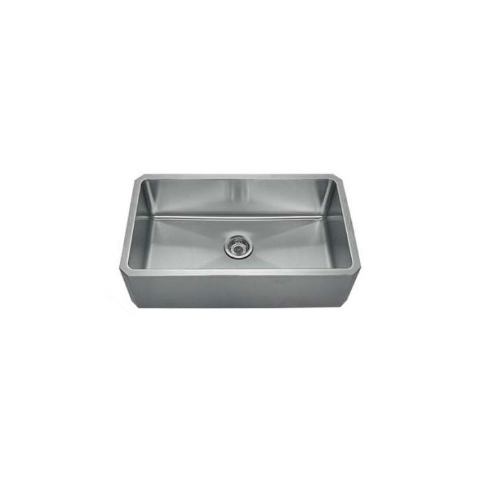 Whitehaus Noah's Collection Brushed Stainless Steel Single Bowl Front Apron Undermount Sink