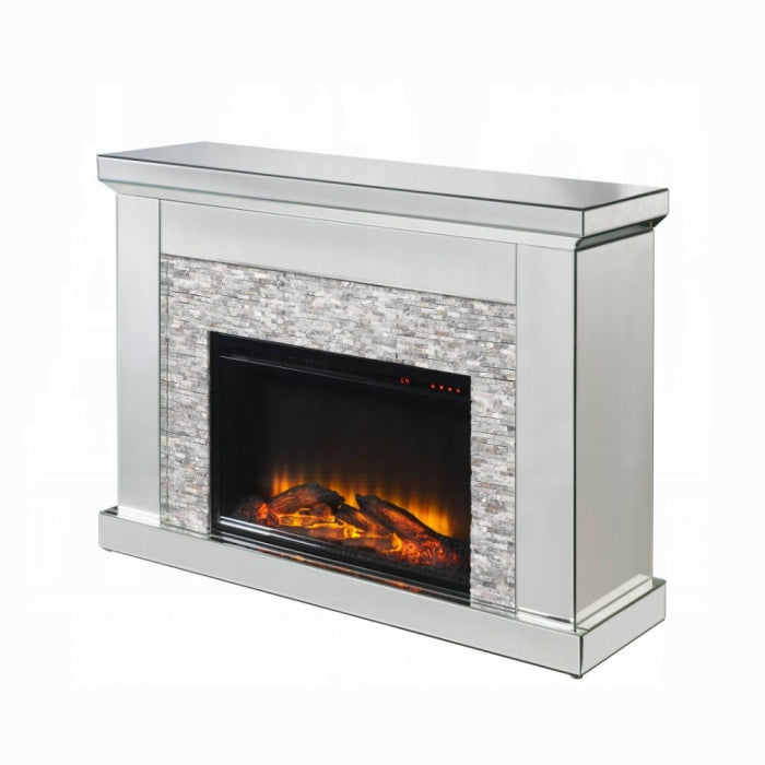 ACME Mirrored & Stone Laksha Fireplace