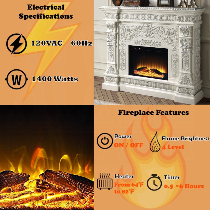 ACME Antique White Vanaheim Fireplace