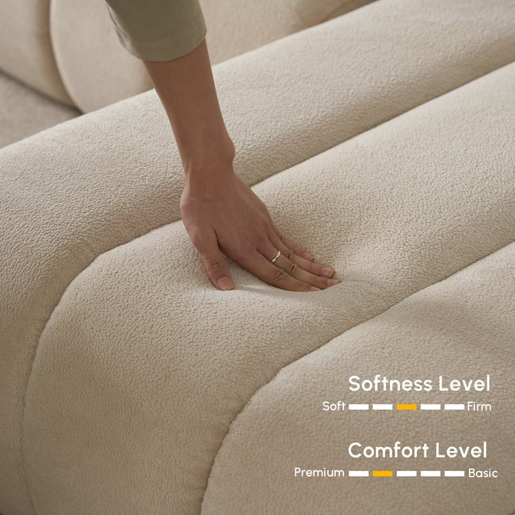 Nimbus 118" 3-Piece Channel Chenille Oatmeal Sectional Sofa with Chaise