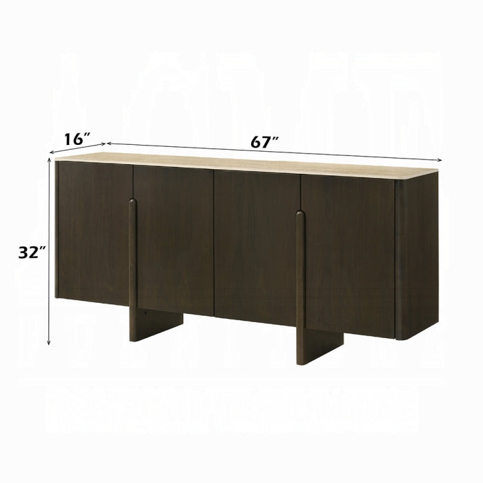 ACME Walnut Davita Server w/Ceramic Top