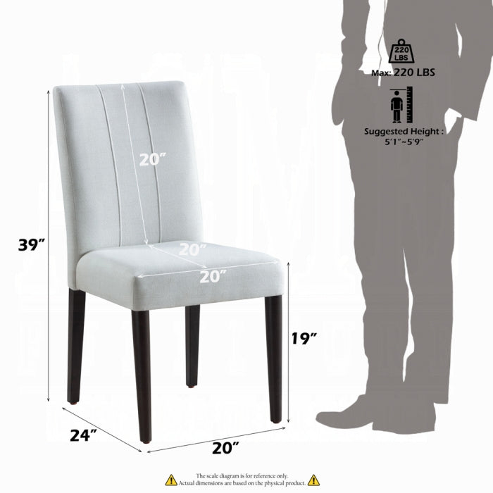 ACME White & Brown Carena Side Chair (Set-2)
