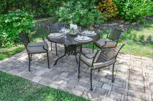 AFD Home Savannah Outdoor Aluminum Round Dining Table