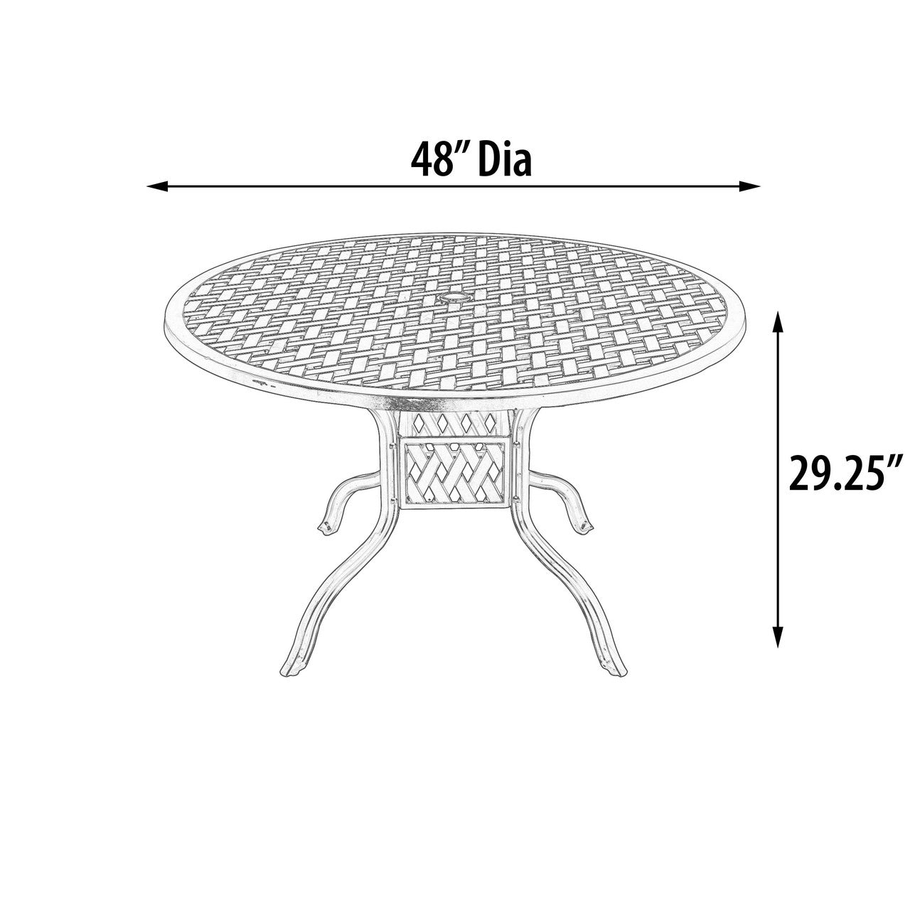 AFD Home Savannah Outdoor Aluminum Round Dining Table