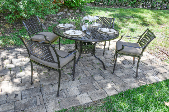 AFD Home Savannah Outdoor Aluminum Round Dining Table