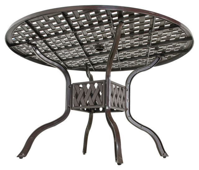 AFD Home Savannah Outdoor Aluminum Round Dining Table
