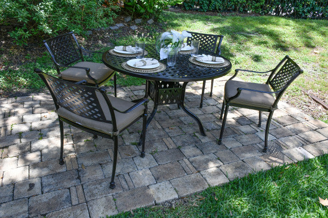 AFD Home Savannah Outdoor Aluminum Round Dining Table