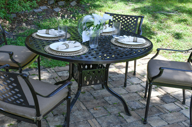 AFD Home Savannah Outdoor Aluminum Round Dining Table