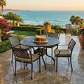AFD Home Savannah Outdoor Aluminum Round Dining Table