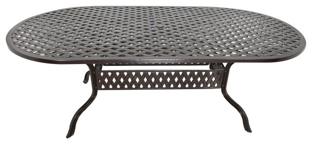 AFD Home Savannah Outdoor Aluminum Oval Dining Table