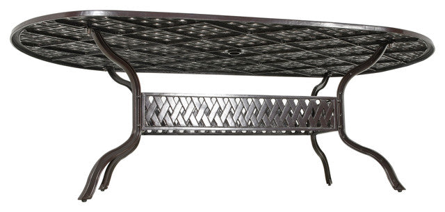 AFD Home Savannah Outdoor Aluminum Oval Dining Table