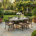 AFD Home Savannah Outdoor Aluminum Oval Dining Table