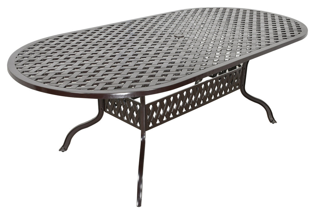 AFD Home Savannah Outdoor Aluminum Oval Dining Table