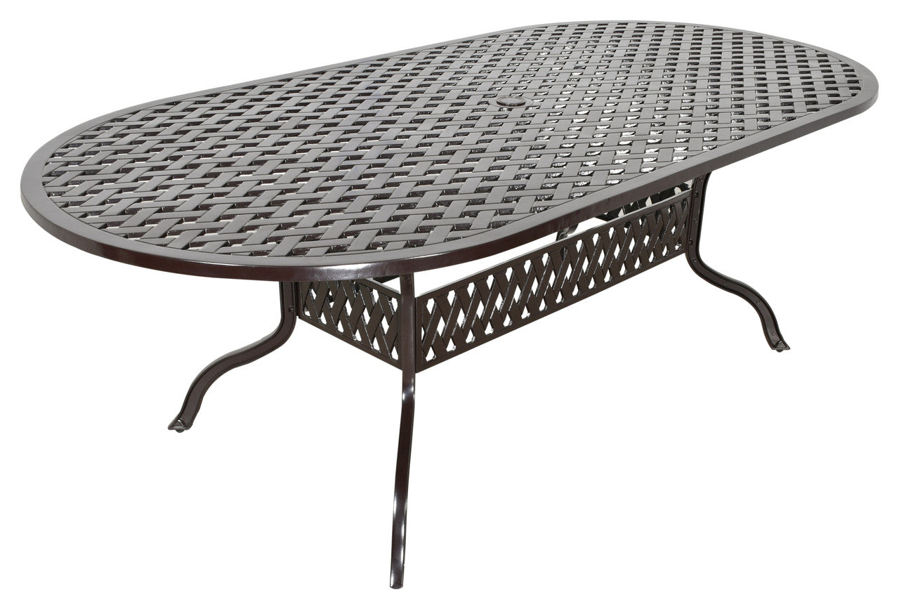 AFD Home Savannah Outdoor Aluminum Oval Dining Table