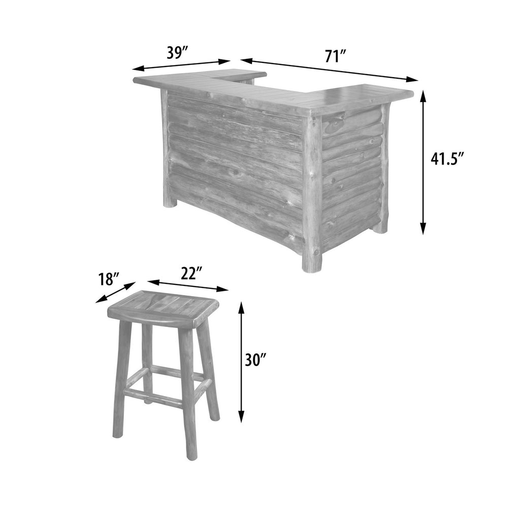 AFD Home Adirondack Teak Bar Set of 5
