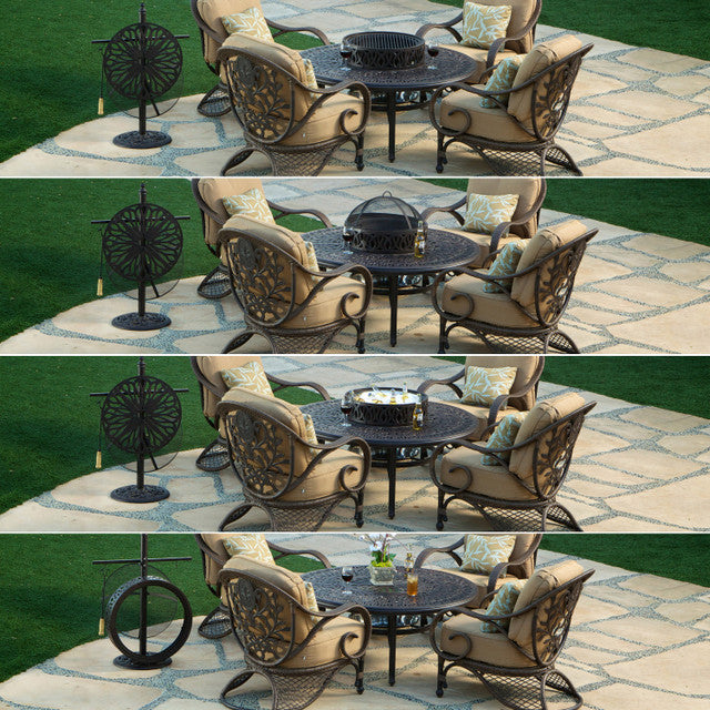 AFD Home Grand Bonaire Weave Outdoor Fire Pit Table With Accessories (KIT)
