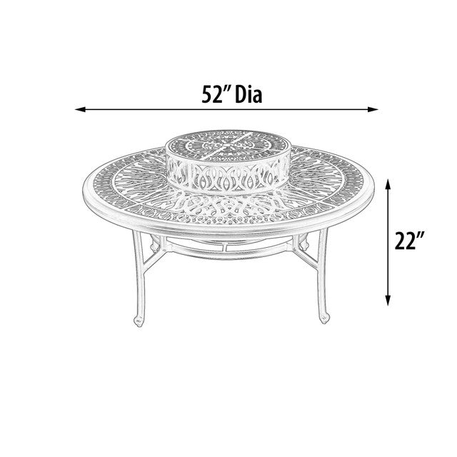 AFD Home Grand Bonaire Weave Outdoor Fire Pit Table With Accessories (KIT)