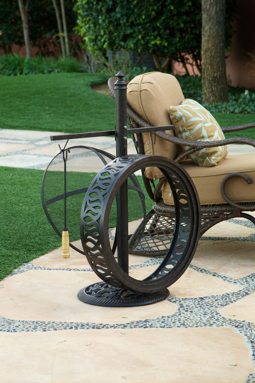 AFD Home Grand Bonaire Weave Outdoor Fire Pit Table With Accessories (KIT)