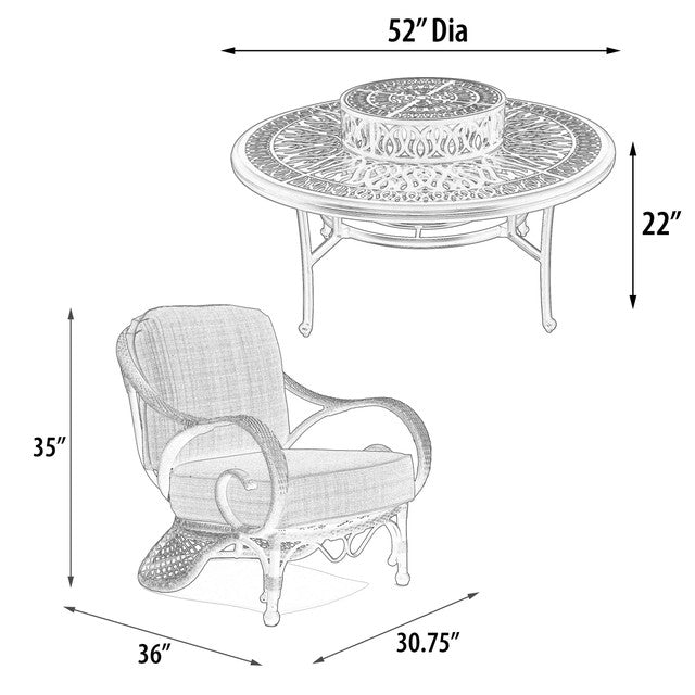 AFD Home KC Grand Bonaire Weave 52in Table