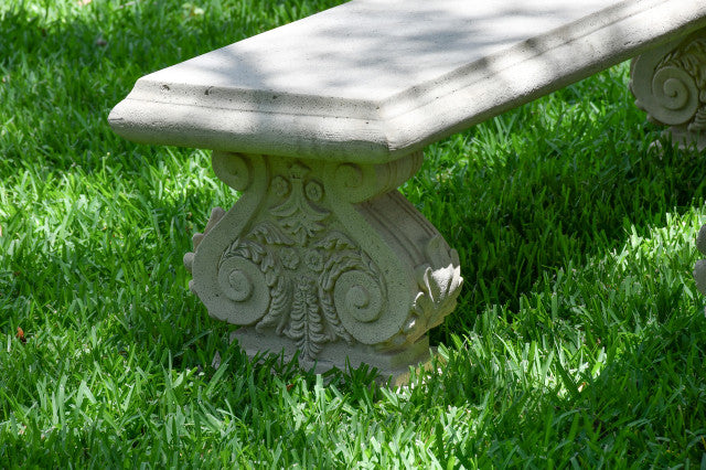 AFD Home Classic Acanthus Garden Table and Bench set of 3 (KIT)