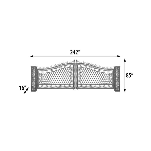 AFD Home Bridgeton Moore Aluminum Wide Driveway Gate (KIT)