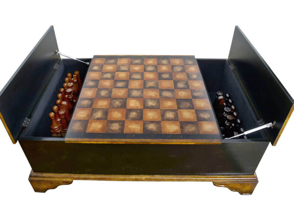AFD Home Ebony Chess Set Coffee Table