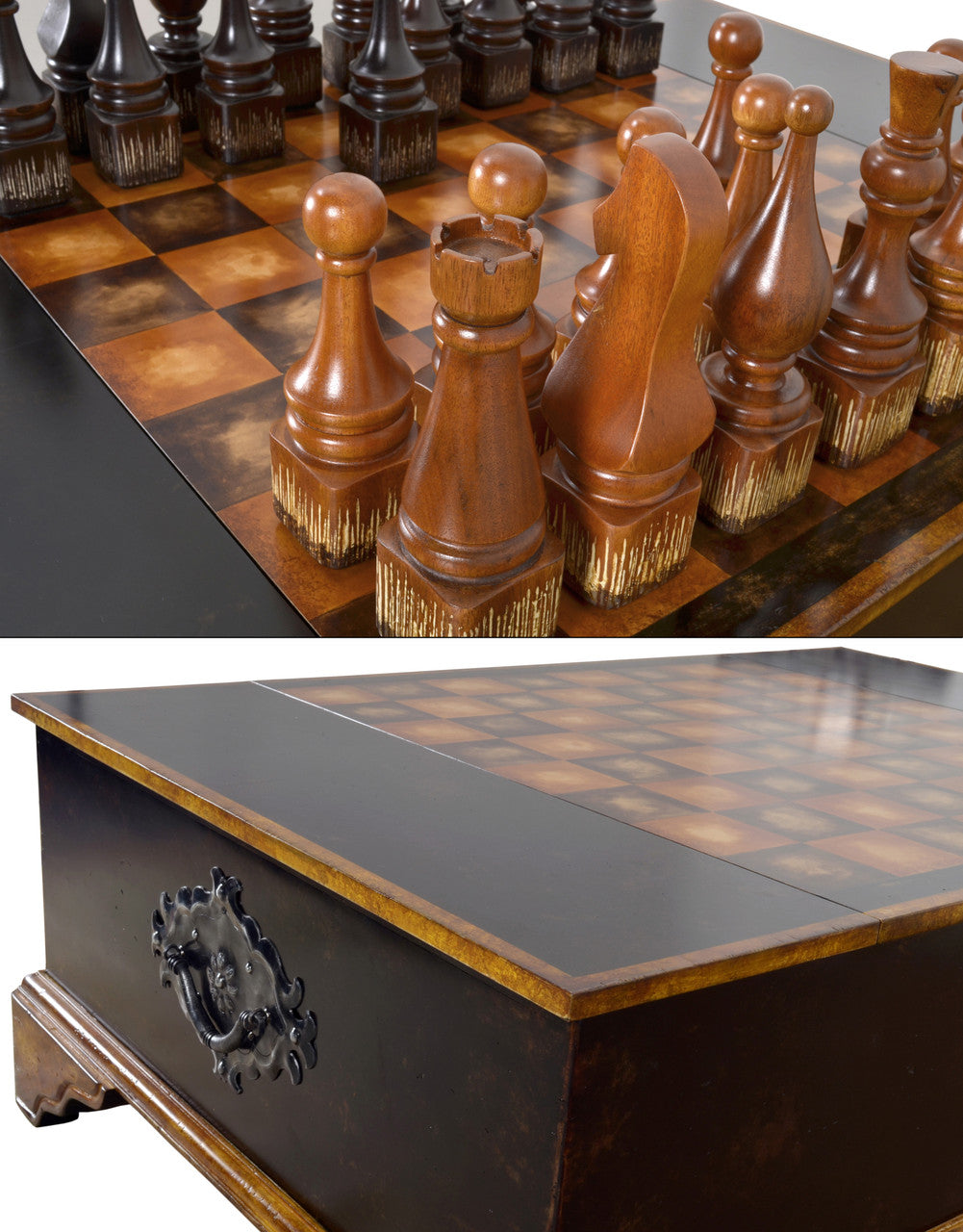 AFD Home Ebony Chess Set Coffee Table