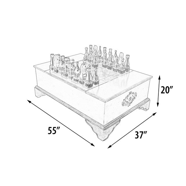 AFD Home Ebony Chess Set Coffee Table
