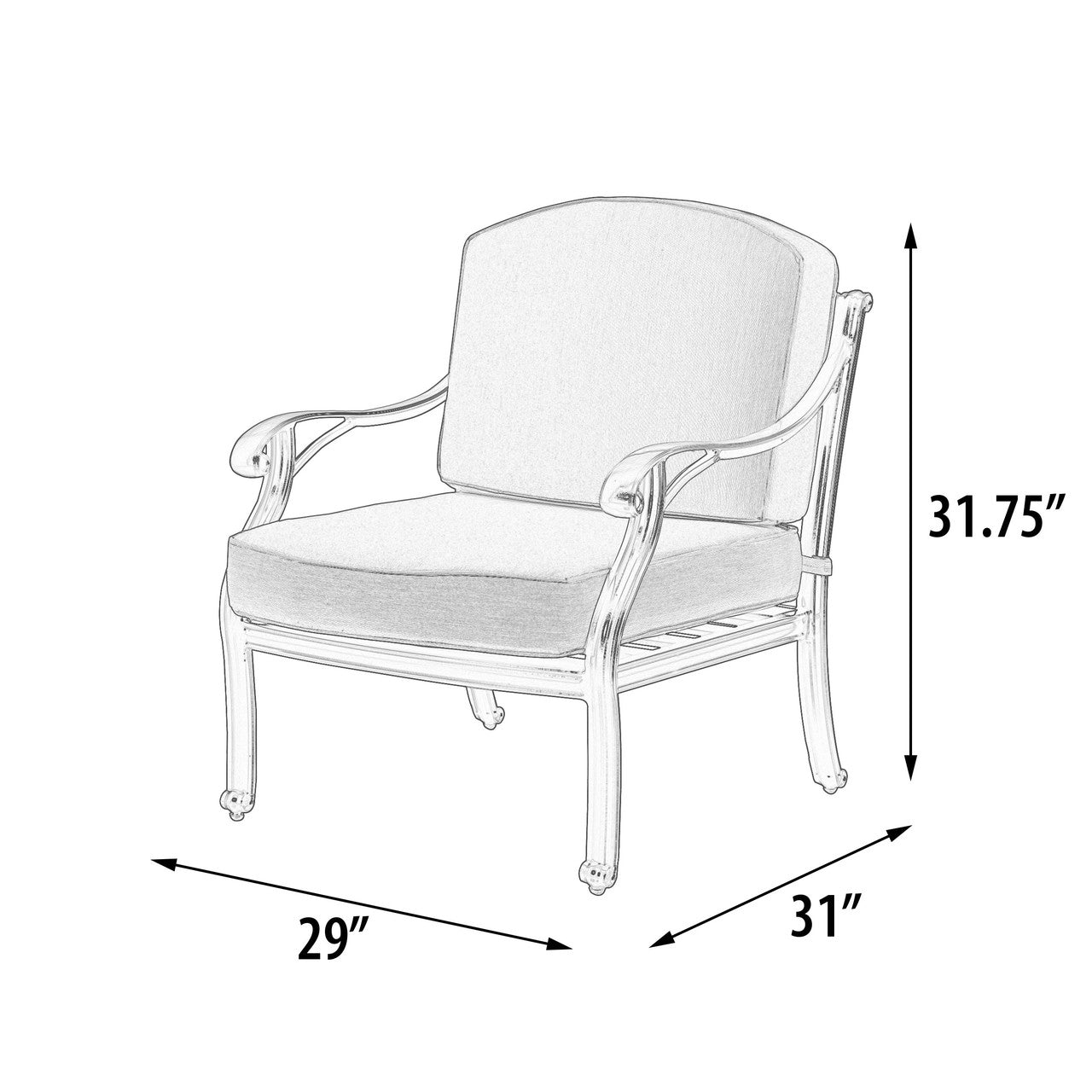 AFD Home Savannah Outdoor Aluminum Club Chair