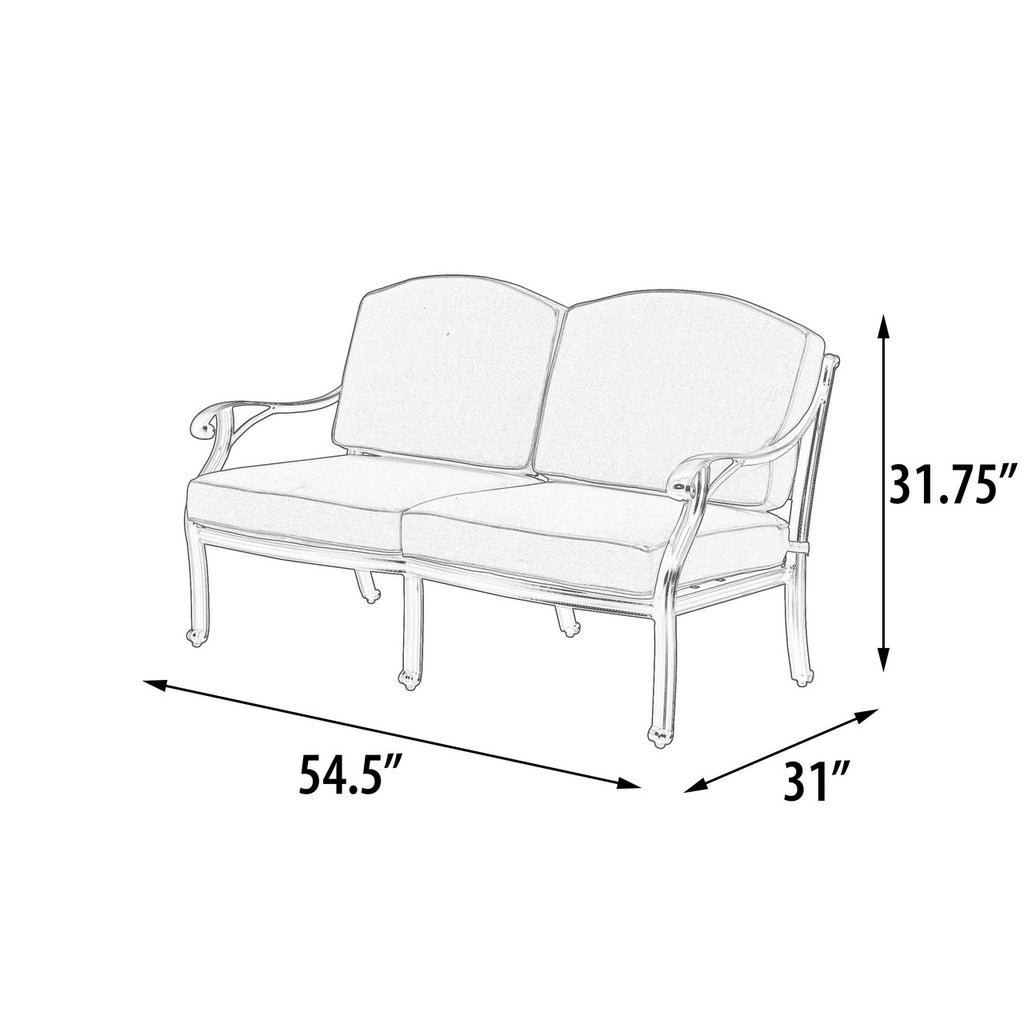 AFD Home Savannah Outdoor Aluminum Loveseat