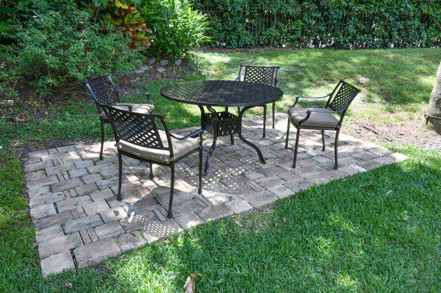 AFD Home Savannah Outdoor Aluminum Round Dining Table Set of 5 (KIT)