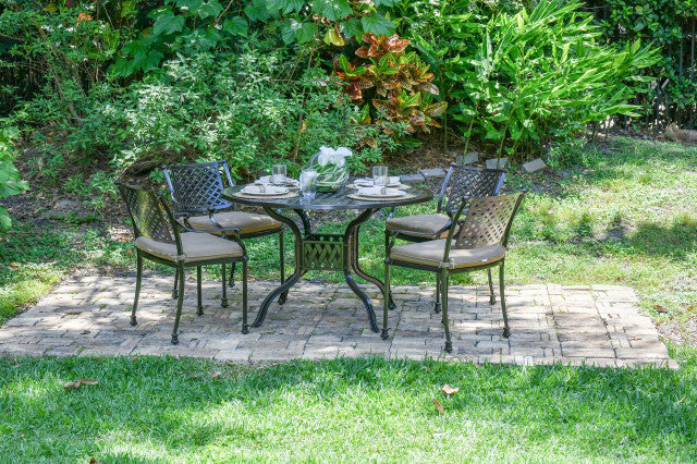 AFD Home Savannah Outdoor Aluminum Round Dining Table Set of 5 (KIT)