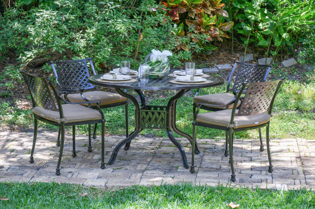 AFD Home Savannah Outdoor Aluminum Round Dining Table Set of 5 (KIT)
