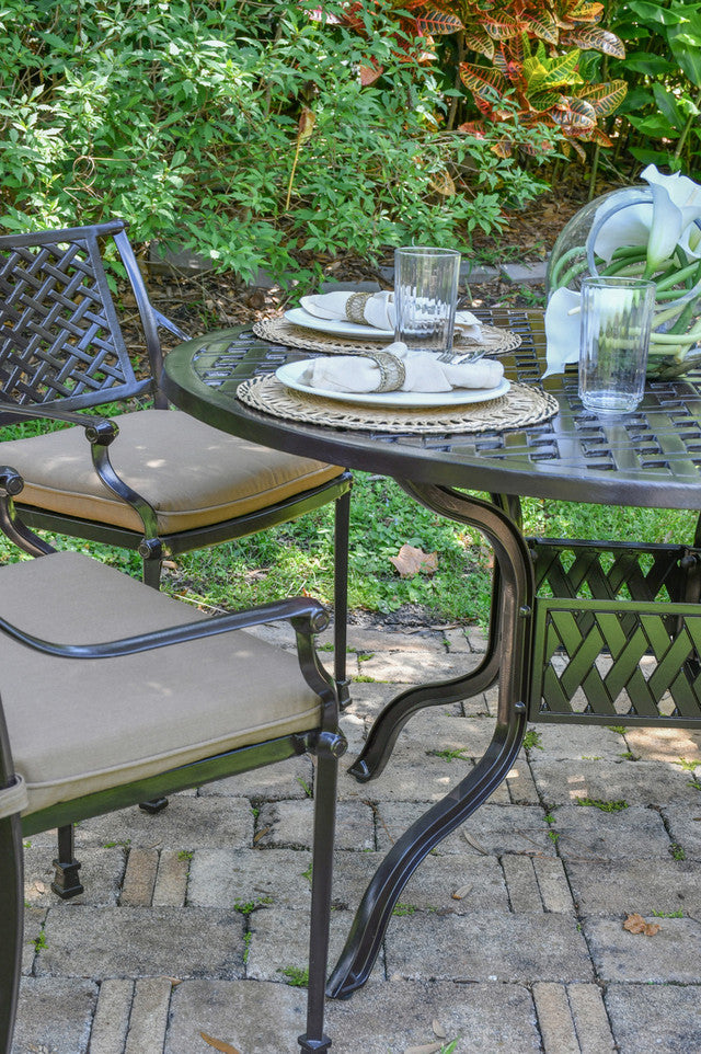 AFD Home Savannah Outdoor Aluminum Round Dining Table Set of 5 (KIT)