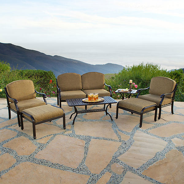 AFD Home Savannah Outdoor Aluminum Deep Seating 7 Piece Set