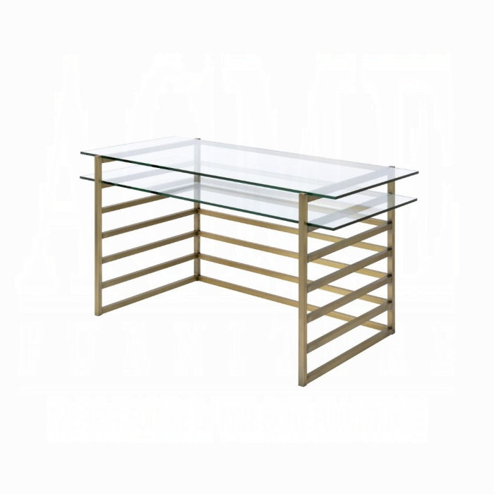 ACME Glass & Gold finish Shona Writing Desk