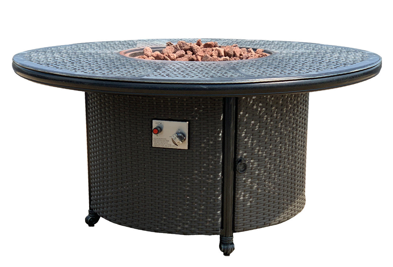 AFD Home Wyndermere All Inclusive Outdoor Gas Firepit Club Table Set (KIT)