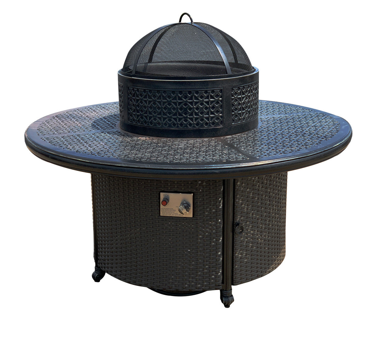 AFD Home Wyndermere All Inclusive Outdoor Gas Firepit Club Table Set (KIT)