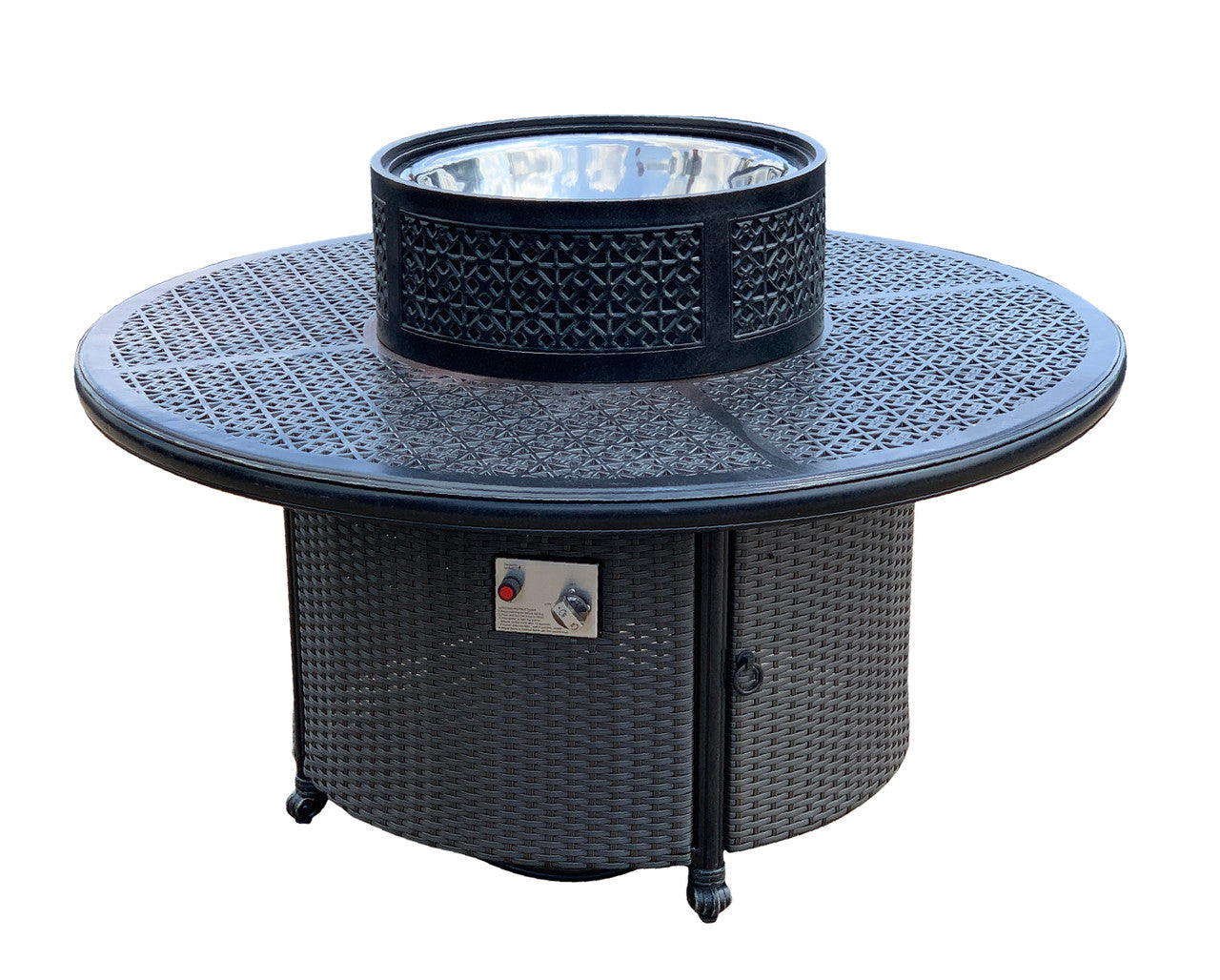 AFD Home Wyndermere All Inclusive Outdoor Gas Firepit Club Table Set (KIT)