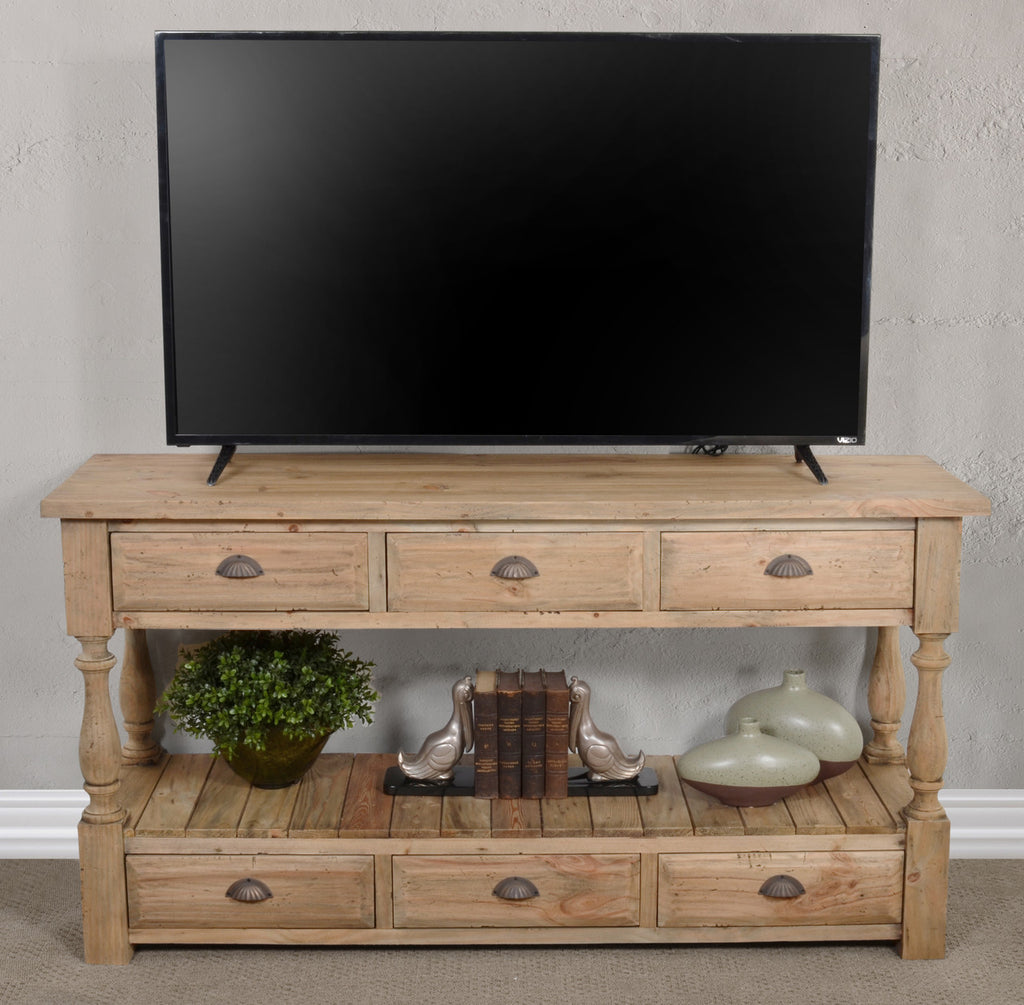 AFD Home Farmhouse 6 drawer Console Table